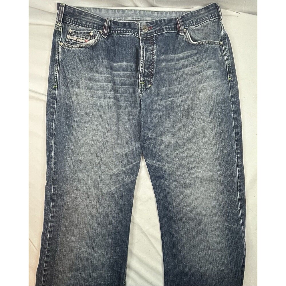 DIESEL Jeans ZATHAN 38x30 Distressed #0082M Wash Boot Y2K Vtg Made in Italy Nice